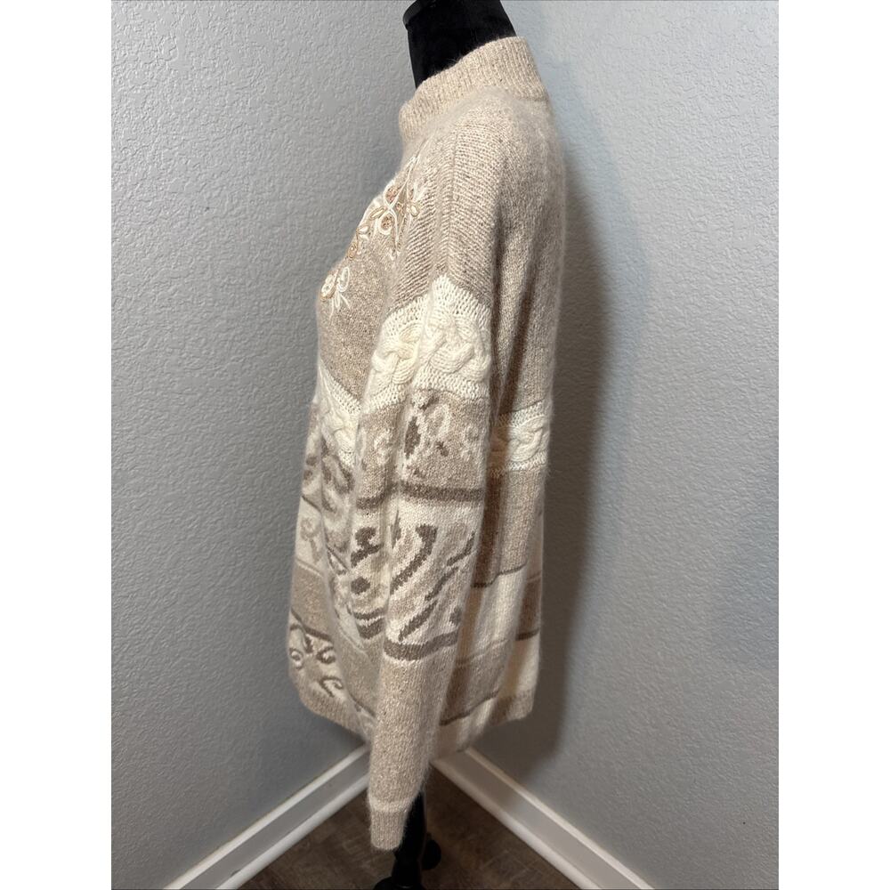 Vintage 1991 Large Silk Angora‎ Blend With Shoulder Pads Rare Art To Wear Boho - Picture 2 of 16